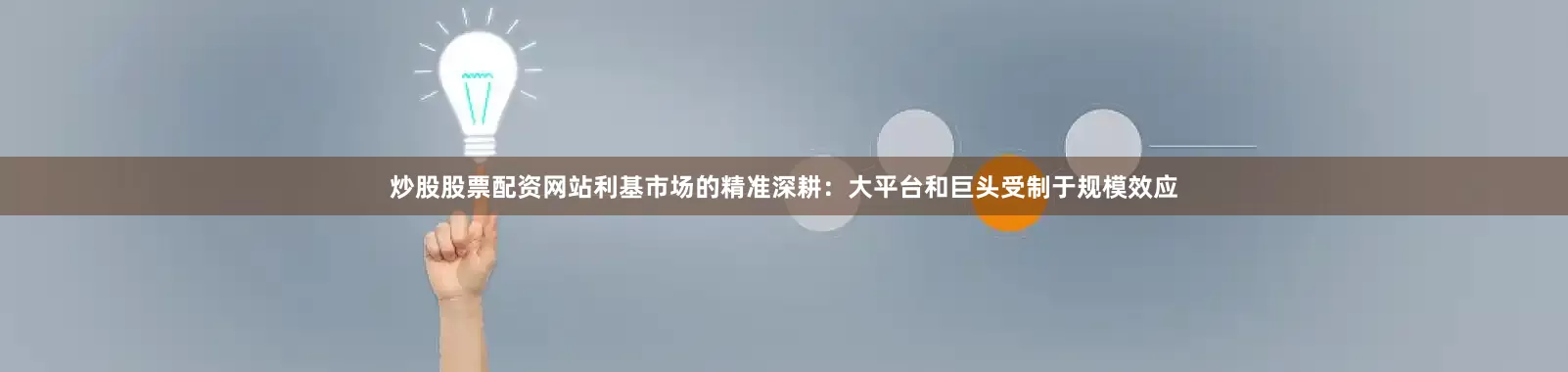 炒股股票配资网站利基市场的精准深耕：大平台和巨头受制于规模效应